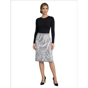 Tommy Bahama  Dunbar Gray Leaf Pencil Skirt Size 12/14